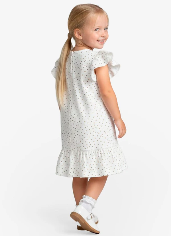 Select - Vestido Infantil com Manga Godê Bege 2