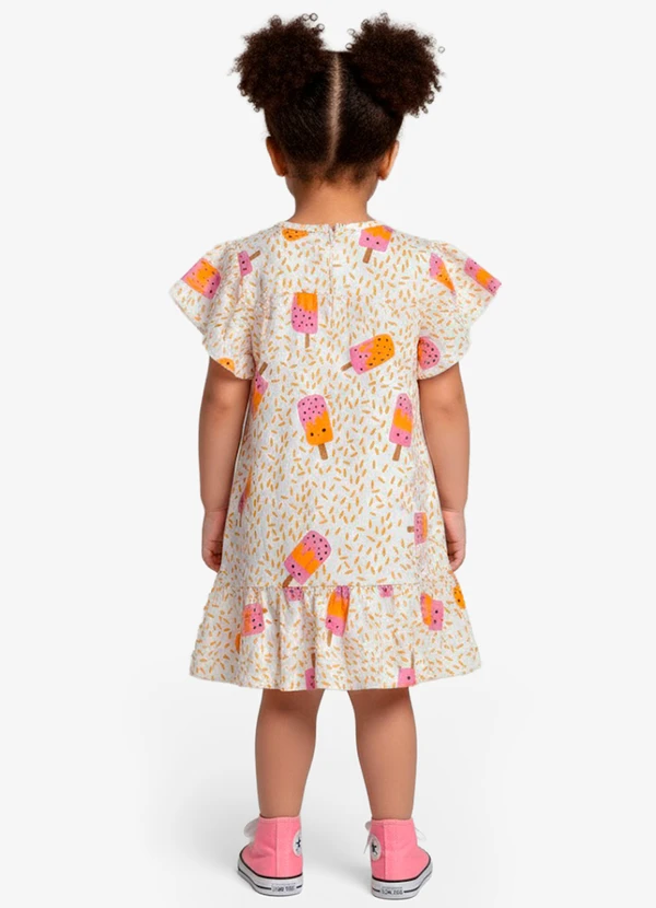 Select - Vestido Infantil com Manga Godê Laranja 2