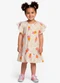 Select - Vestido Infantil com Manga Godê Azul - variação: Laranja