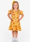 Select - Vestido Infantil com Manga Godê Azul - variação: Laranja