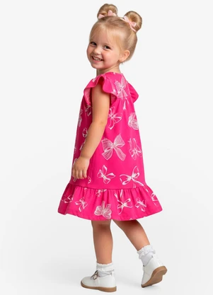 Select - Vestido Infantil com Manga Godê Rosa - SELECT