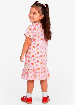 Select - Vestido Infantil com Manga Godê Rosa - SELECT