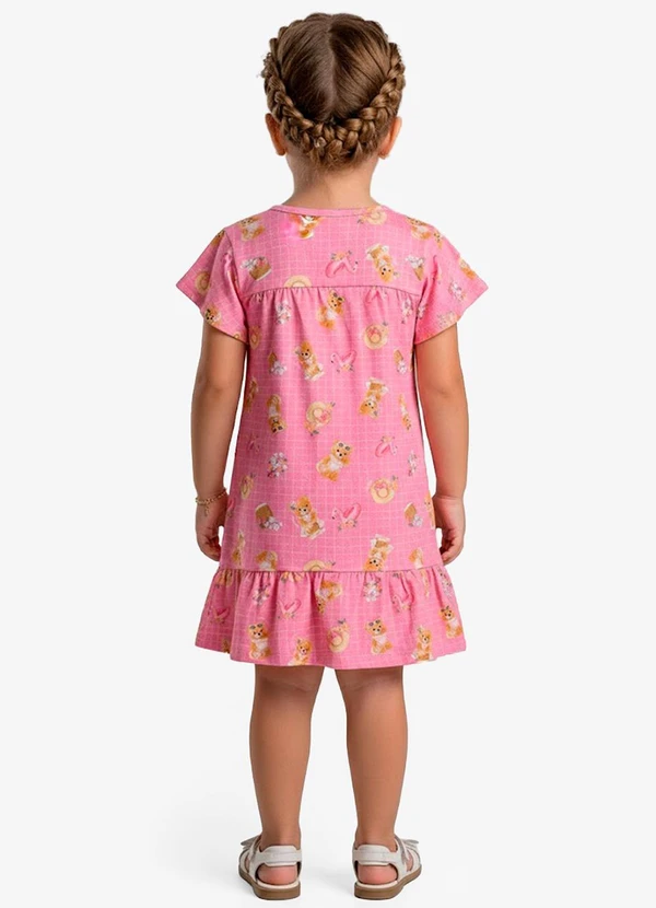 Select - Vestido Infantil com Manga Godê Rosa 2