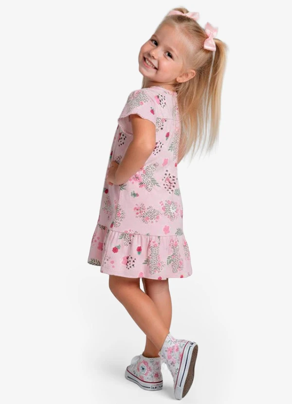 Select - Vestido Infantil com Manga Godê Rosa 2