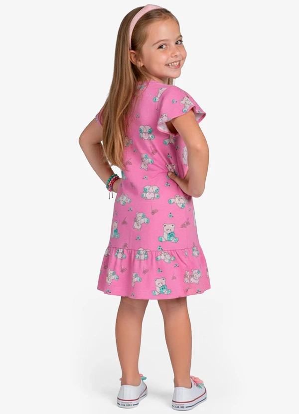 Select - Vestido Infantil com Manga Godê Rosa 2
