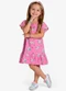 Select - Vestido Infantil com Manga Godê Azul - variação: Rosa