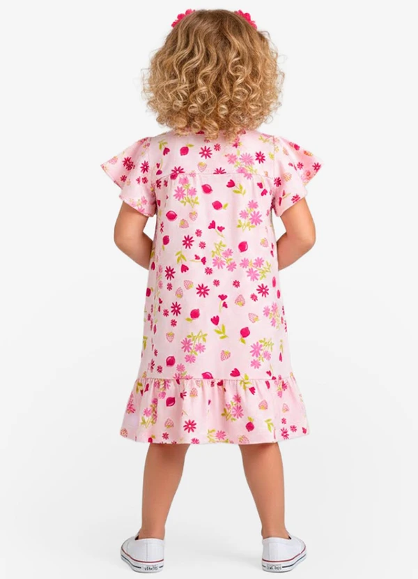 Select - Vestido Infantil com Manga Godê Rosa 2