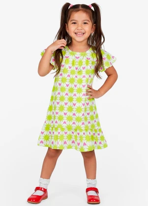 Select - Vestido Infantil com Manga Godê Verde - SELECT