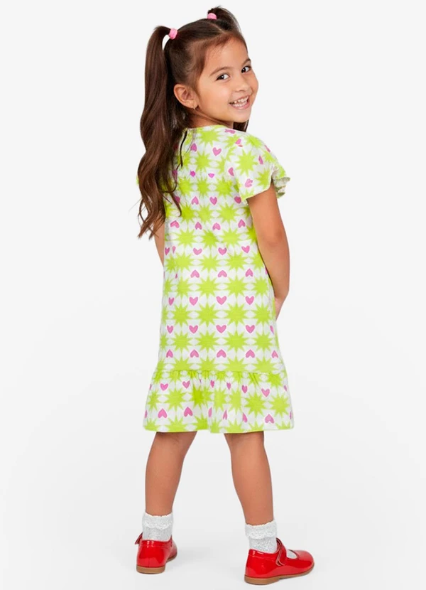 Select - Vestido Infantil com Manga Godê Verde 2