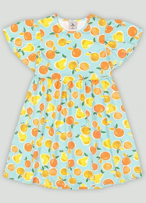 Vestido Infantil com Plaquinha Quimby Azul - QUIMBY