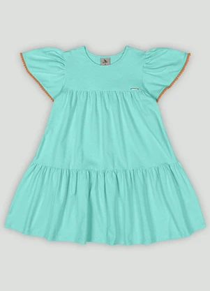 Vestido Infantil com Plaquinha Quimby Azul - QUIMBY
