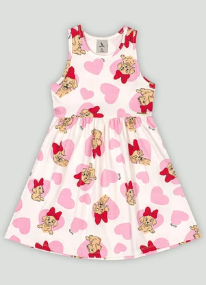 Vestido Infantil com Plaquinha Quimby Branco - QUIMBY