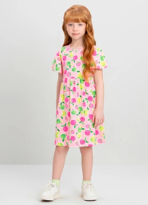 Vestido Infantil com Plaquinha Quimby Rosa - QUIMBY