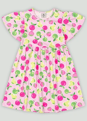 Vestido Infantil com Plaquinha Quimby Rosa - QUIMBY