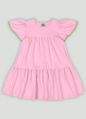 Vestido Infantil com Plaquinha Quimby Rosa - QUIMBY