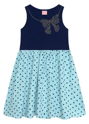 Duduka - Vestido Infantil com Saia Azul - DUDUKA