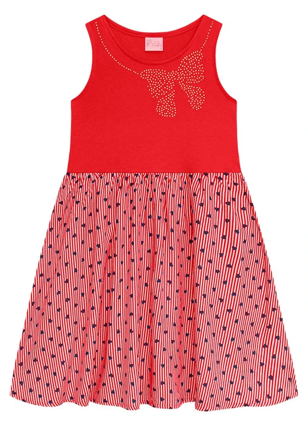 Duduka - Vestido Infantil com Saia Vermelha