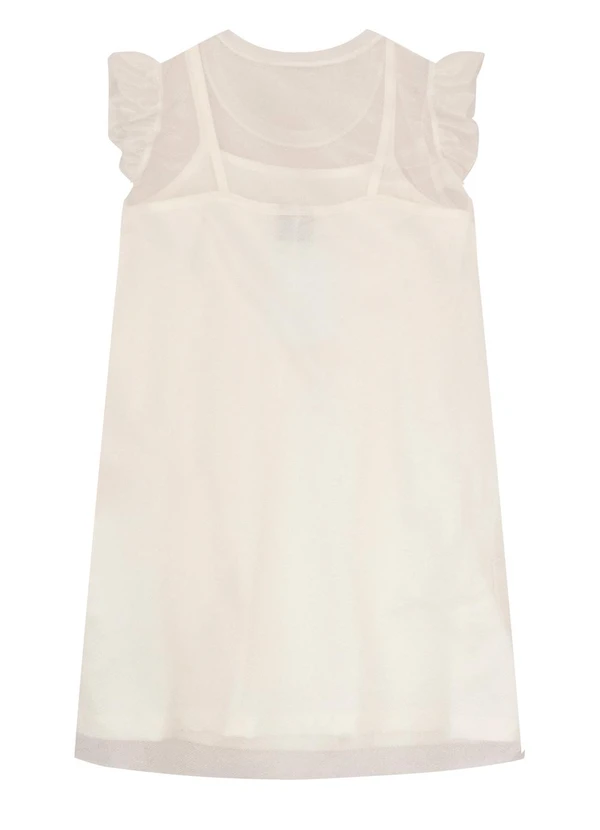 Select - Vestido Infantil com Sobreposição Bege 2