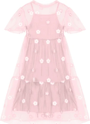 Trick Nick - Vestido Infantil com Sobreposição Branco - TRICK NICK