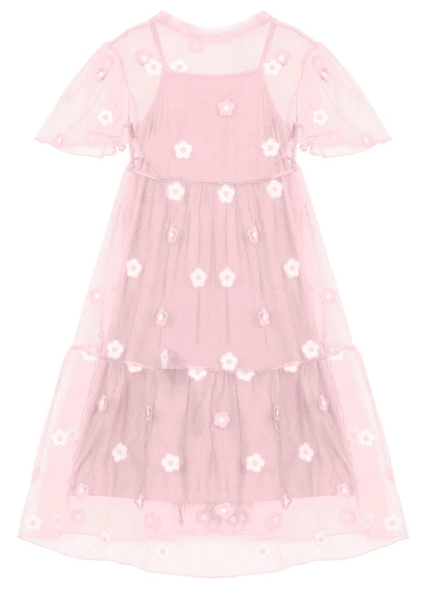 Trick Nick - Vestido Infantil com Sobreposição Branco