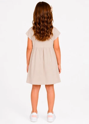 Select - Vestido Infantil com Termocolante Bege - SELECT