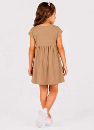 Select - Vestido Infantil com Termocolante Marrom - SELECT