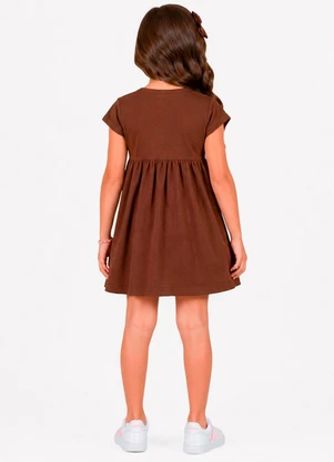 Select - Vestido Infantil com Termocolante Marrom - SELECT