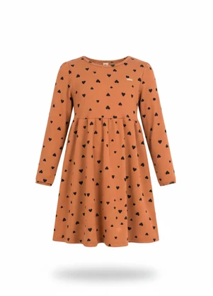 Duduka - Vestido Infantil Coração Bege - DUDUKA