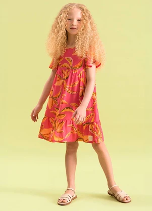 Bugbee - Vestido Infantil Coracao Brasileiro Vermelho - BUGBEE