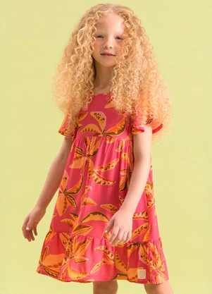Bugbee - Vestido Infantil Coracao Brasileiro Vermelho - BUGBEE