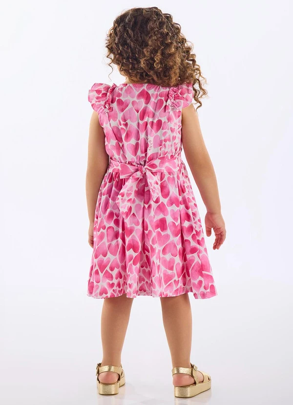Up Baby - Vestido Infantil Corações Algodão Rosa 3