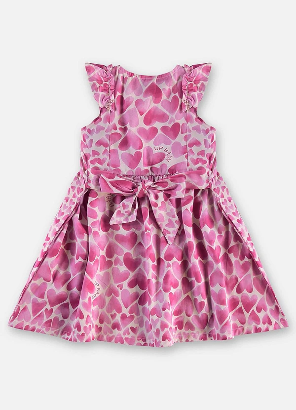 Up Baby - Vestido Infantil Corações Algodão Rosa 4