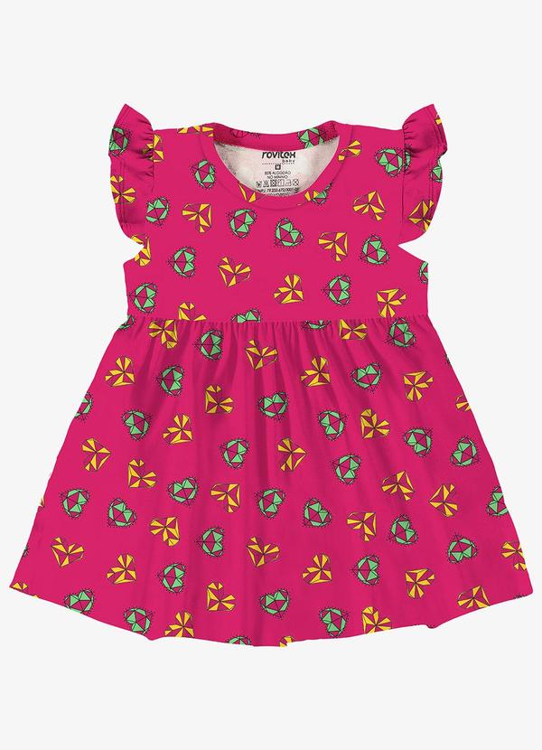 Rovi Kids - Vestido Infantil Corações Rosa 1