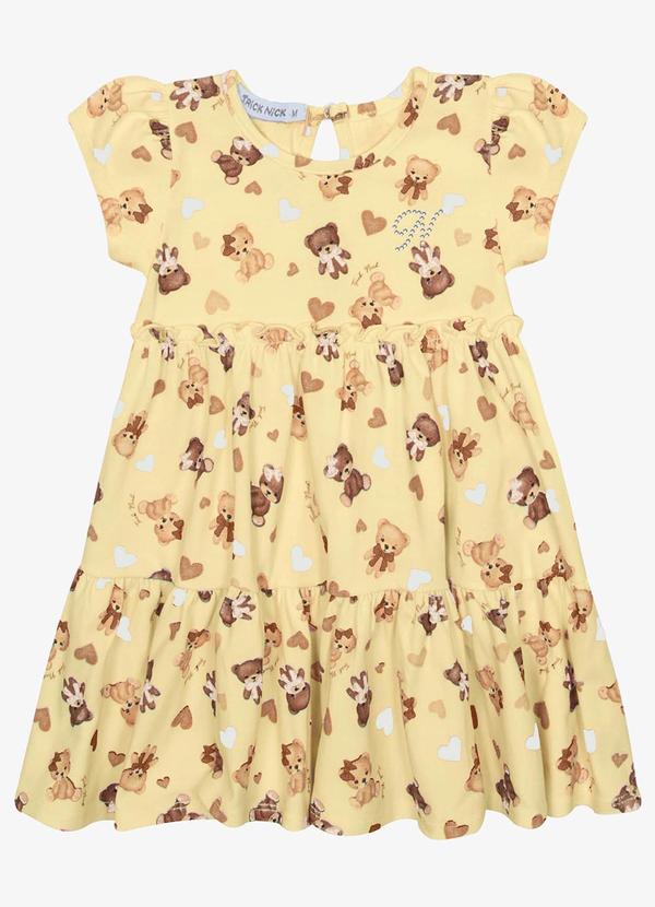 Trick Nick - Vestido Infantil Cotton Amarelo
