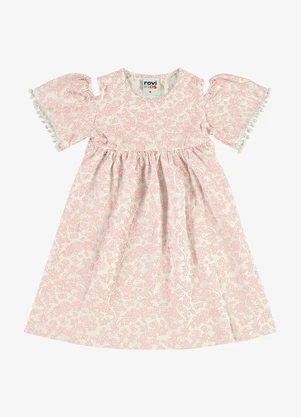 Rovi Kids - Vestido Infantil Cotton com Pompom Rosa - ROVI KIDS