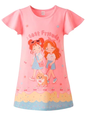 Brandili - Vestido Infantil Cotton com Strass Rosa - BRANDILI