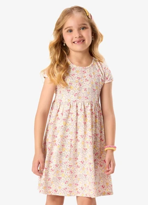 Rovi Kids - Vestido Infantil Cotton Estampa Floral Rosa - ROVI KIDS