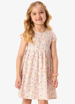 Rovi Kids - Vestido Infantil Cotton Estampa Floral Rosa - ROVI KIDS