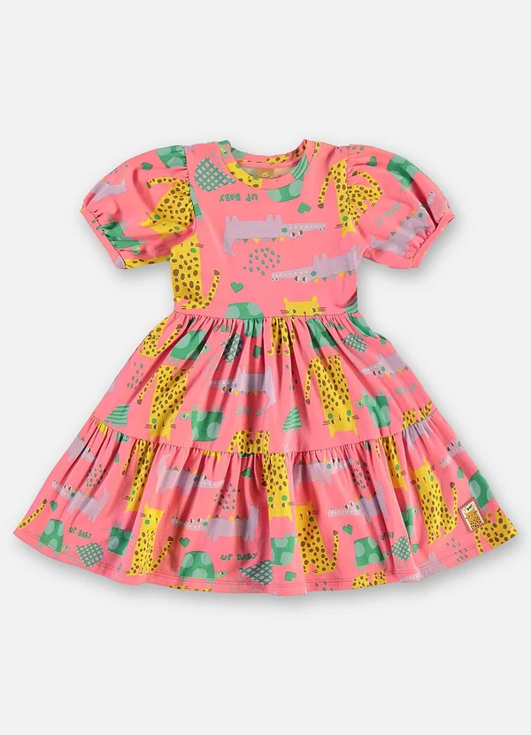 Up Baby - Vestido Infantil Cotton Estampado Rosa 2