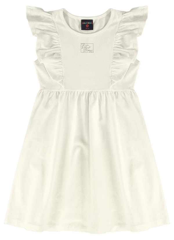 Guloseima - Vestido Infantil Cotton Glitter Branco