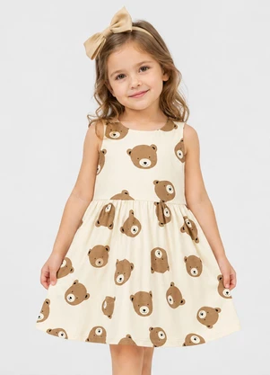 Trick Nick - Vestido Infantil Cotton Leve Estampado Marrom - TRICK NICK