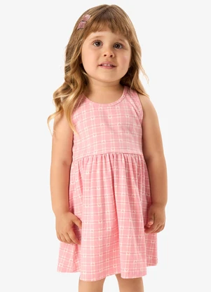 Rovi Kids - Vestido Infantil Cotton Leve Estampado Rosa - ROVI KIDS