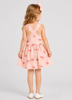 Trick Nick - Vestido Infantil Cotton Leve Estampado Rosa - TRICK NICK