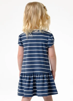Trick Nick - Vestido Infantil Cotton Listrado Azul - TRICK NICK