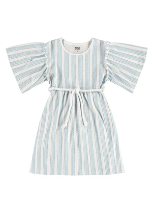 Rovi Kids - Vestido Infantil Cotton Listrado Azul - ROVI KIDS