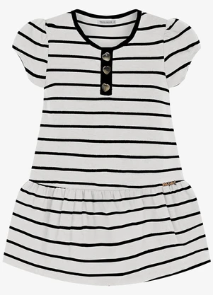 Trick Nick - Vestido Infantil Cotton Listrado Bege - TRICK NICK