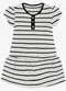 Trick Nick - Vestido Infantil Cotton Listrado Azul - variação: Bege