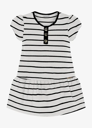 Trick Nick - Vestido Infantil Cotton Listrado Bege - TRICK NICK