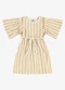 Rovi Kids - Vestido Infantil Cotton Listrado Bege - variação: Bege
