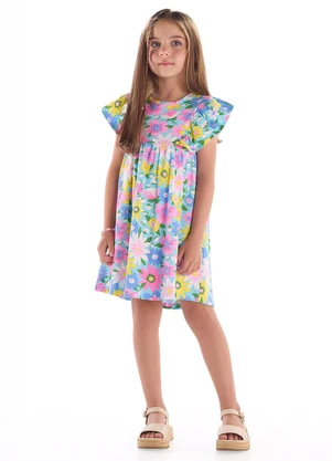 Quimby - Vestido Infantil Cotton Azul - QUIMBY
